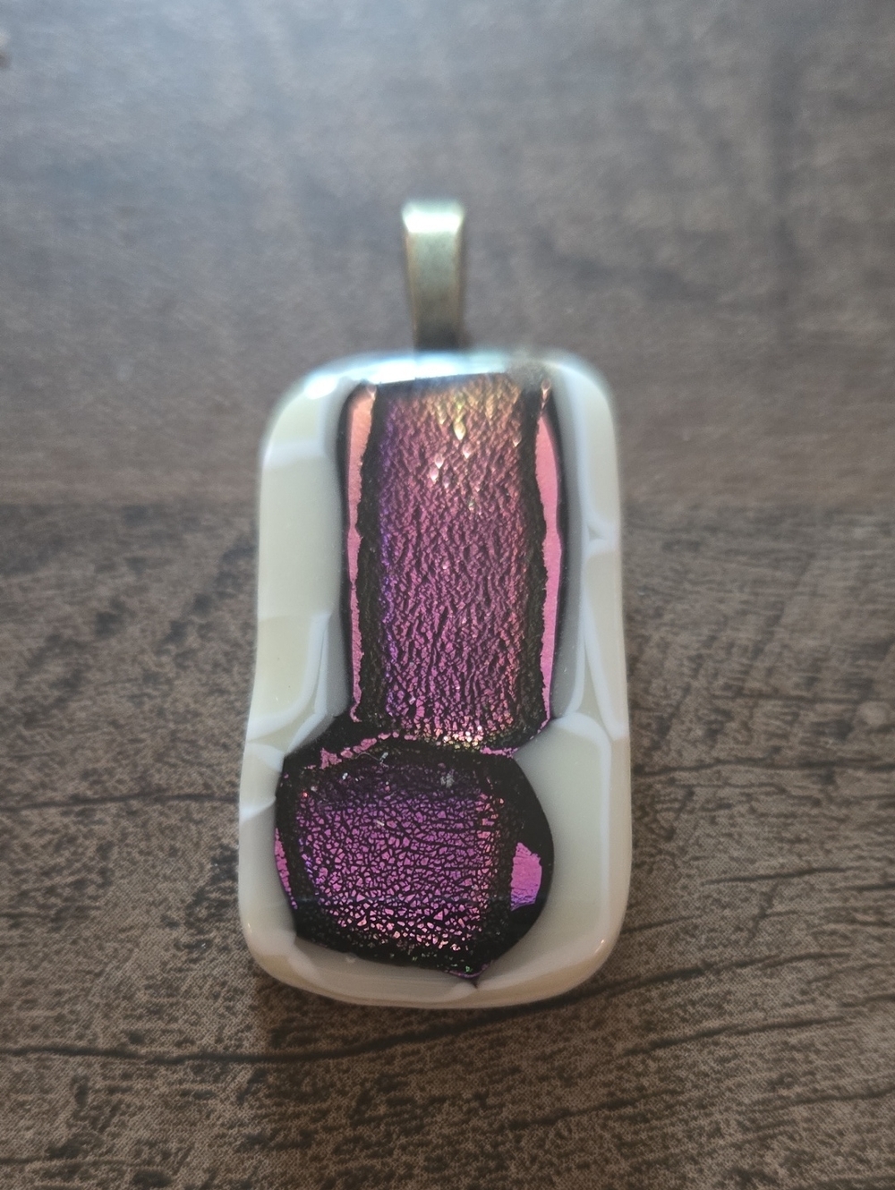 Homemade Purple Glass Dichroic Pendant